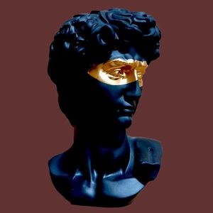Gold Blindfold on Statue of David Home Décor